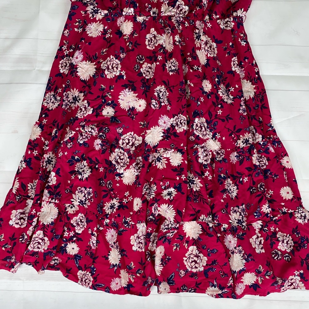 Torrid Pink Floral Short Sleeve Dress 2 - Picture 5 of 12